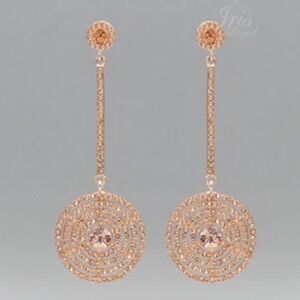 DROP ROSE GOLD EARRINGS WITH RHINESTONES